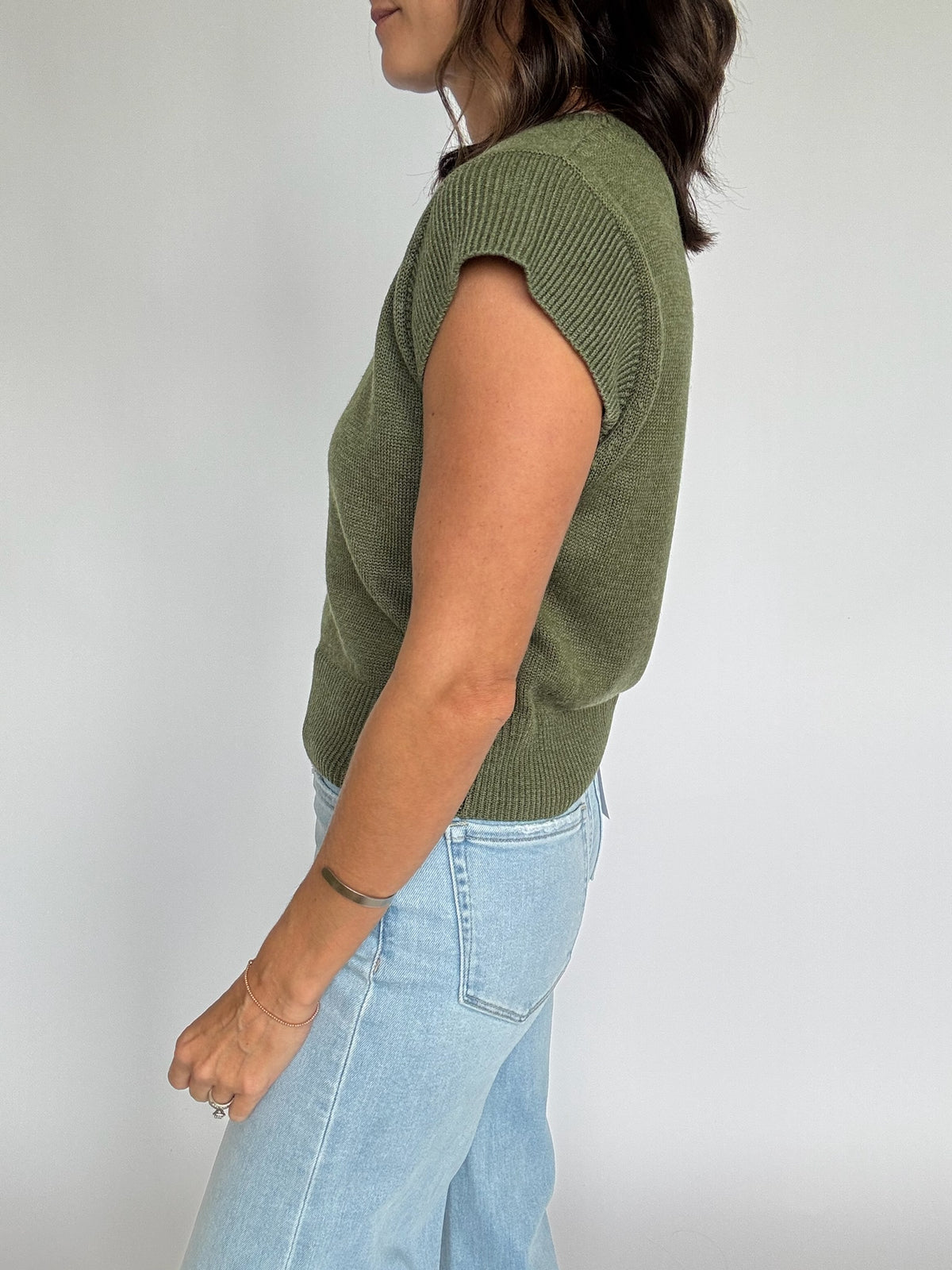 Light Olive Cap Sleeve Top
