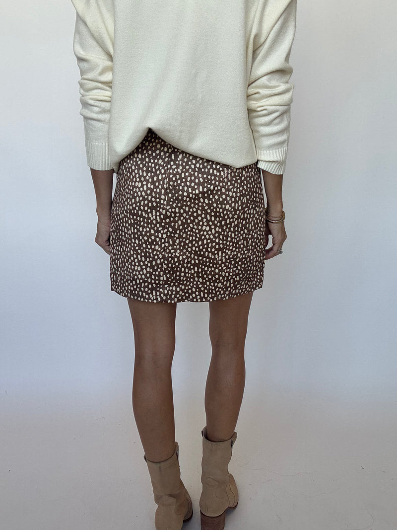 Mocha Animal Print Skirt