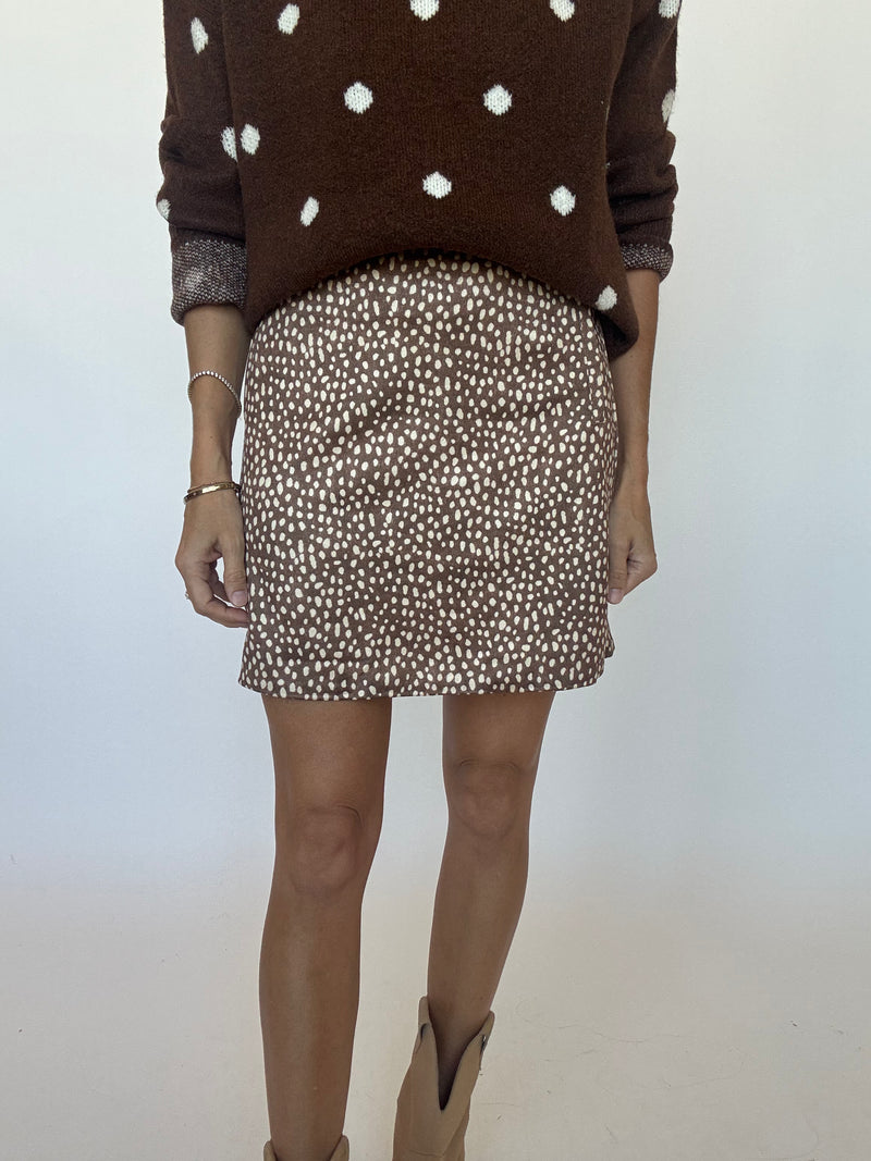 Mocha Animal Print Skirt