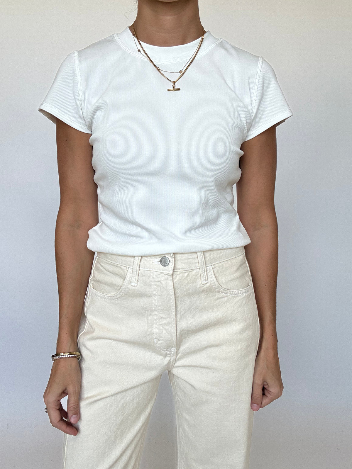 Cooper Ribbed Tee - White