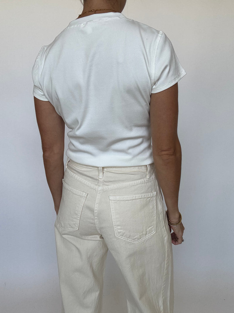 Cooper Ribbed Tee - White