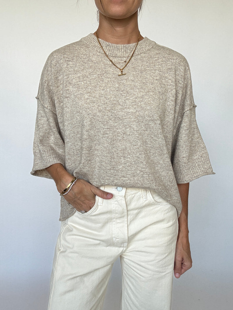 Carter Knit Top - Oatmeal