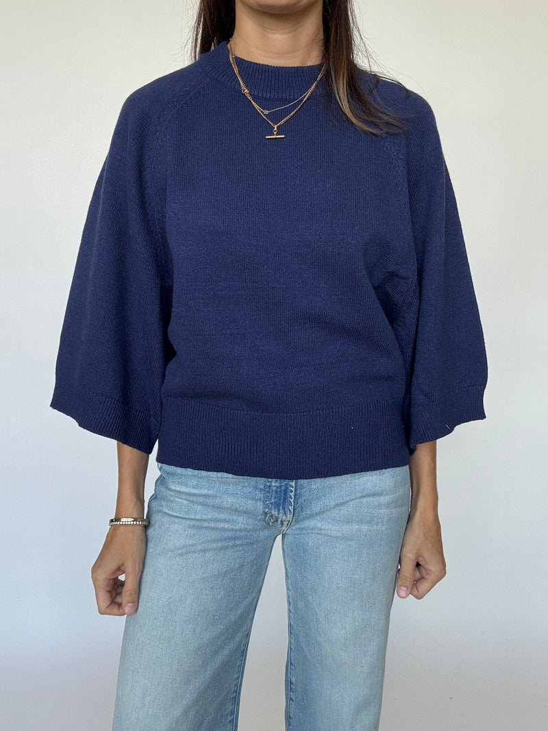 Hazen Wide Sleeve Sweater - Navy