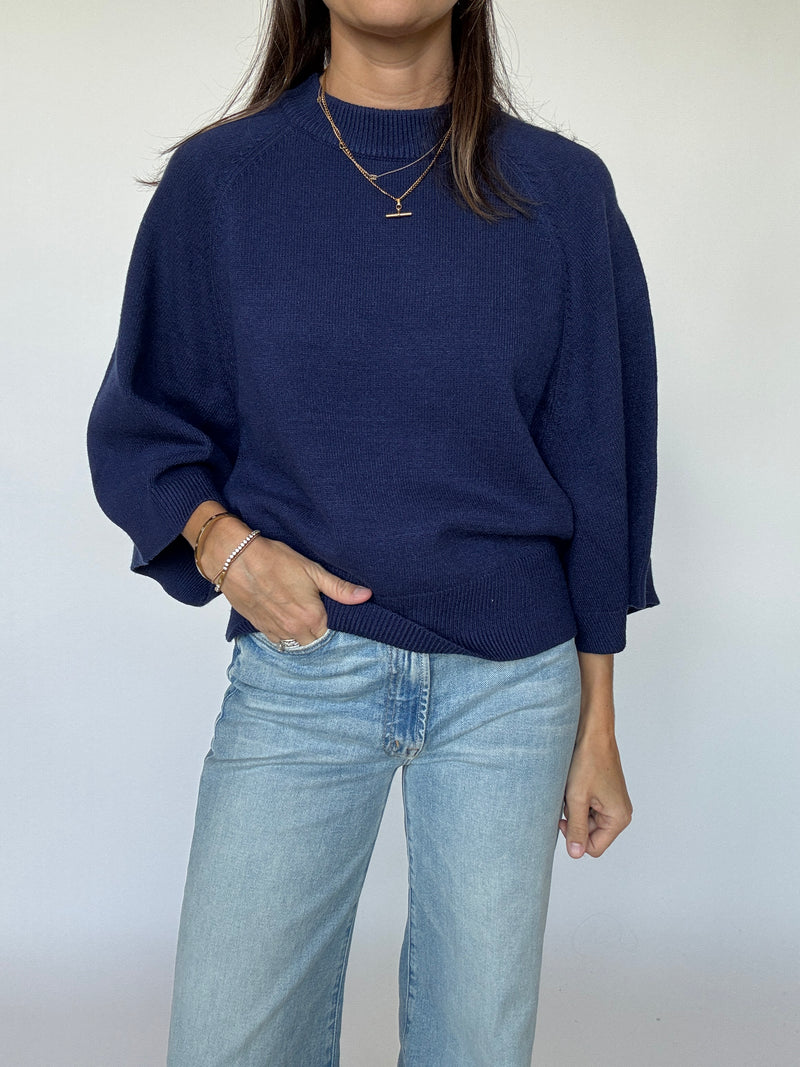 Hazen Wide Sleeve Sweater - Navy