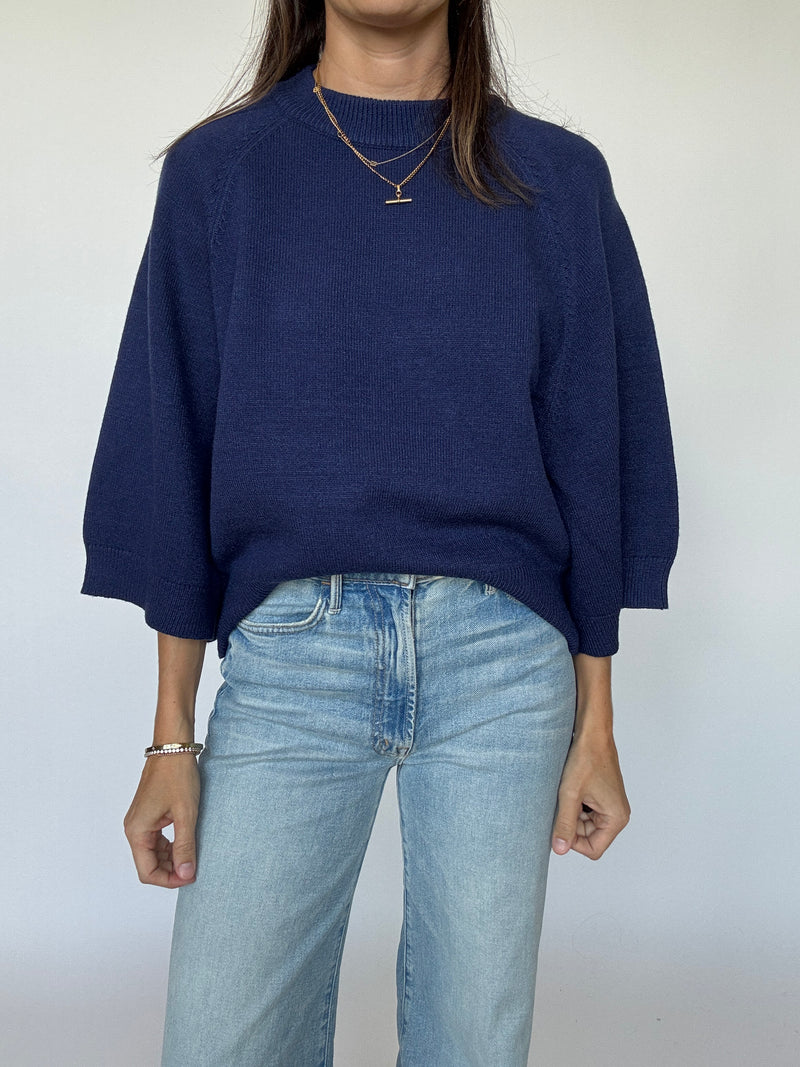 Hazen Wide Sleeve Sweater - Navy
