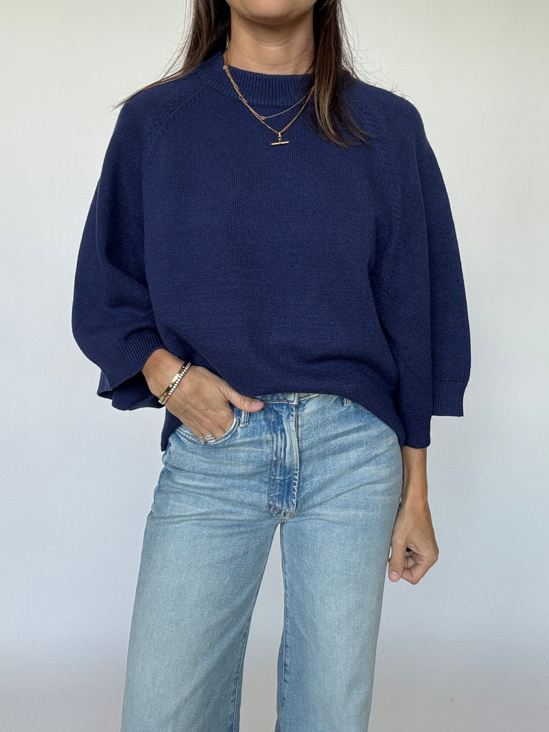 Hazen Wide Sleeve Sweater - Navy