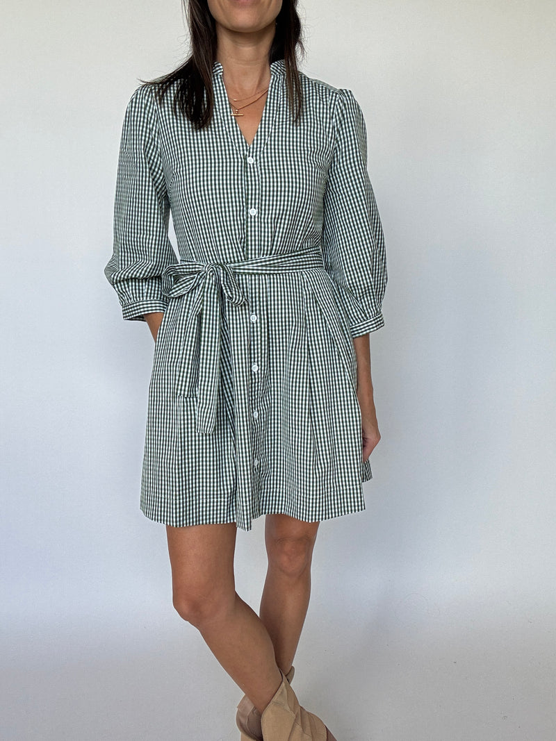 Evergreen Gingham Mini Dress