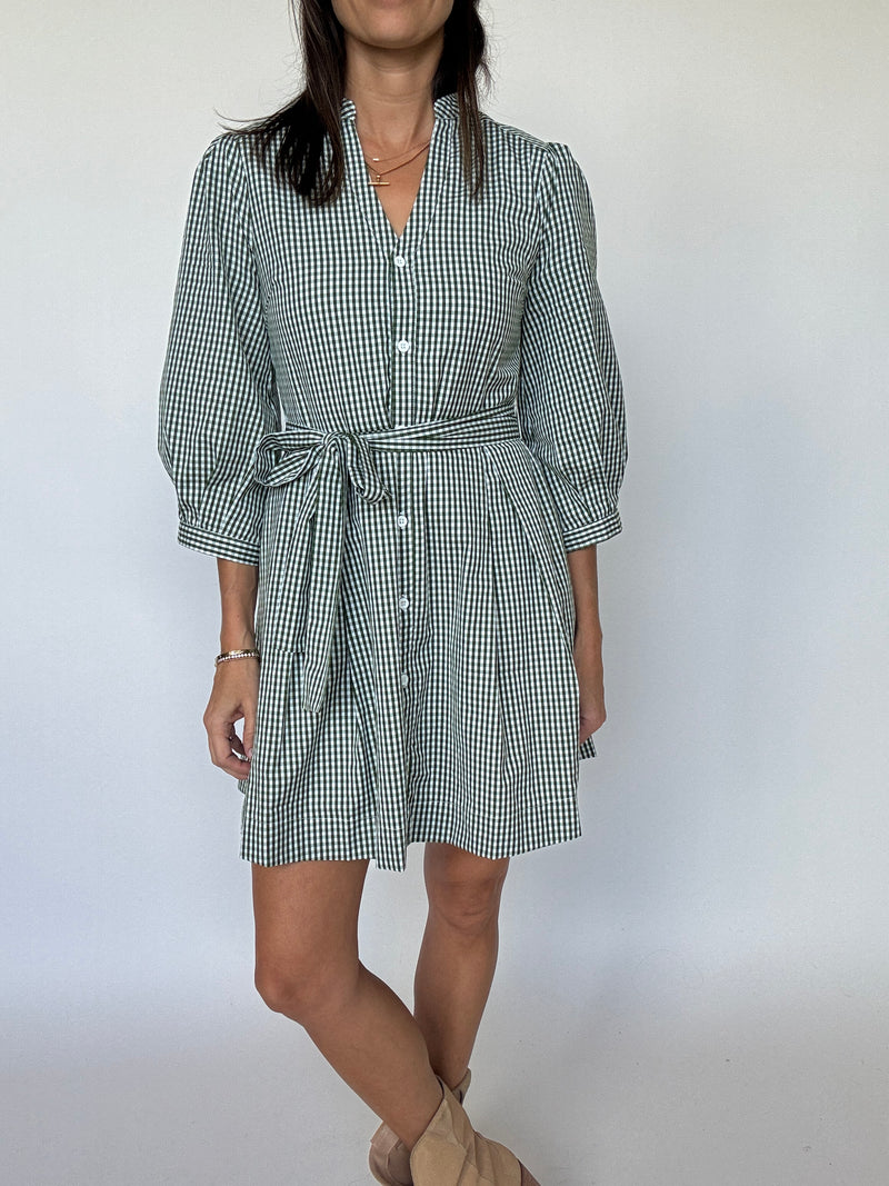 Evergreen Gingham Mini Dress