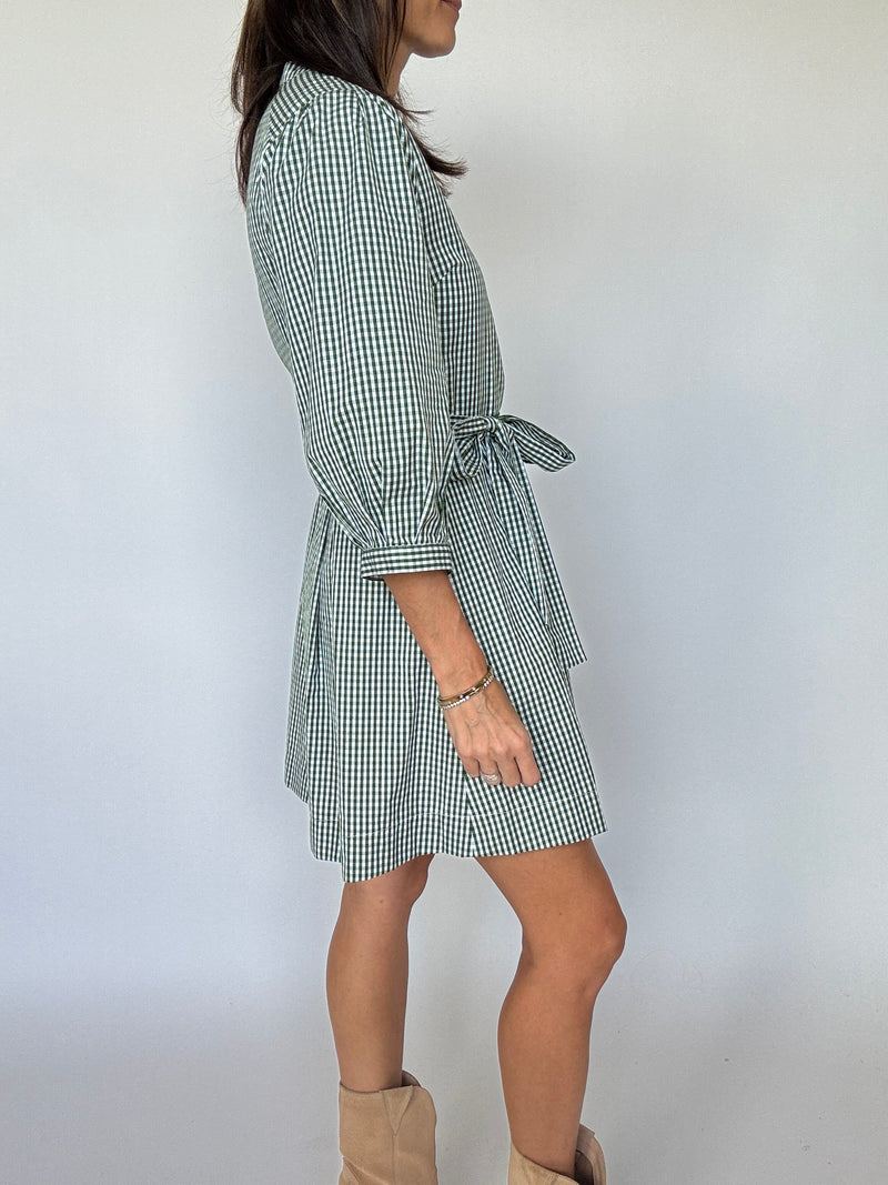 Evergreen Gingham Mini Dress