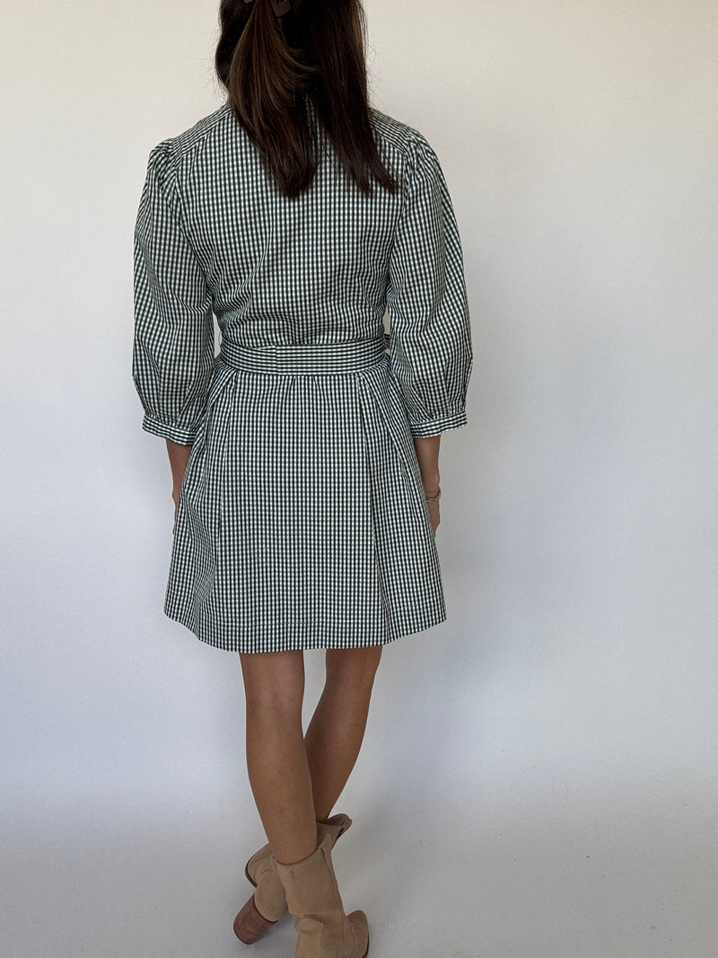 Evergreen Gingham Mini Dress