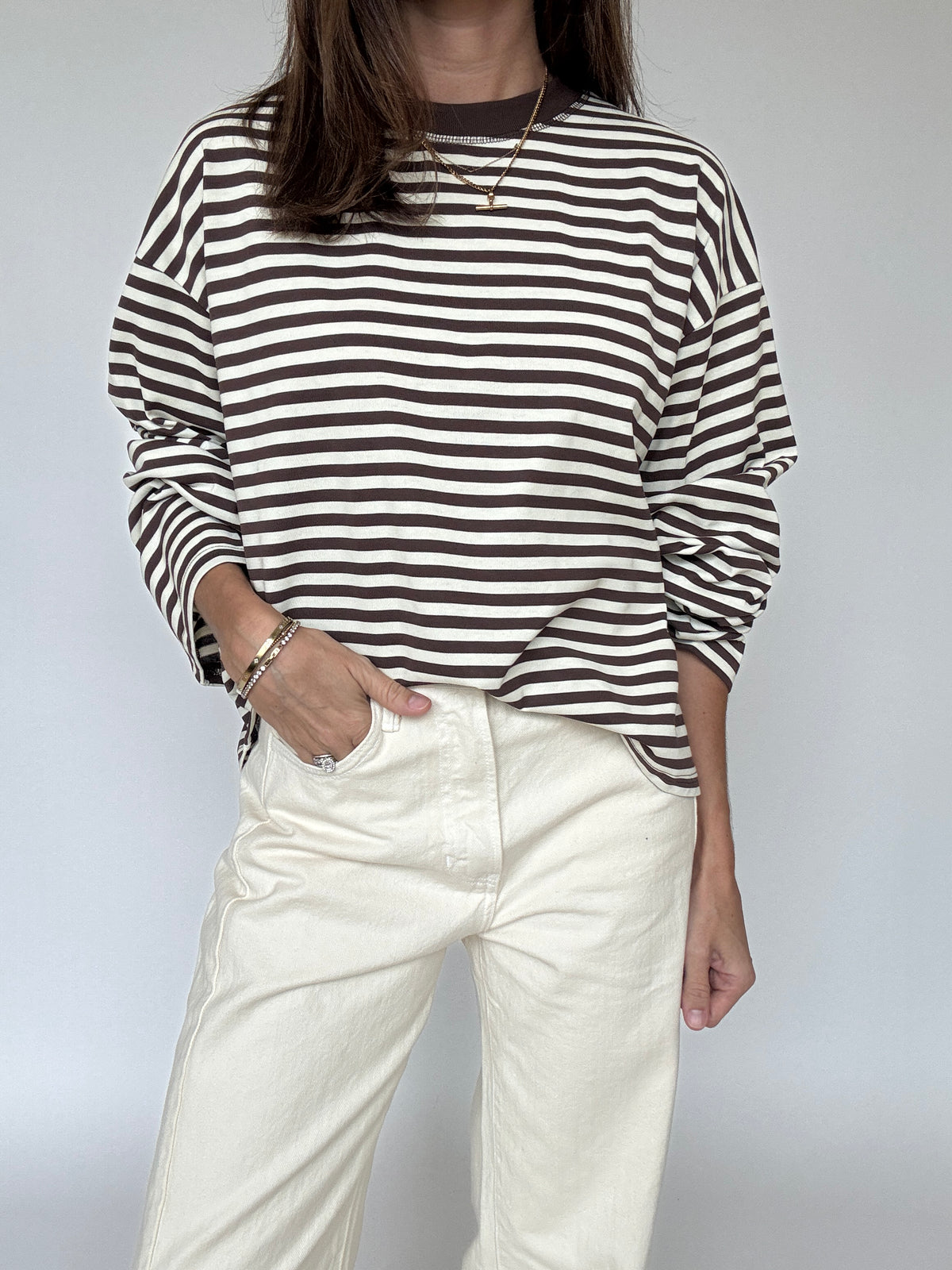 Nelson Striped Top - Brown