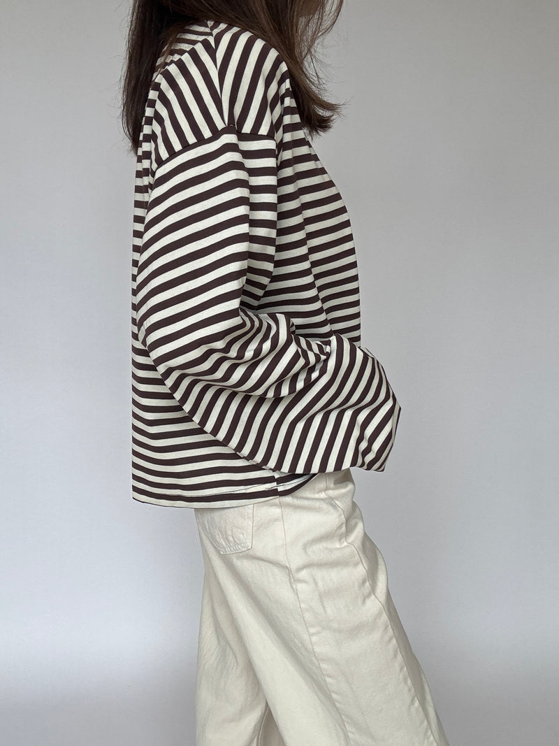 Nelson Striped Top - Brown