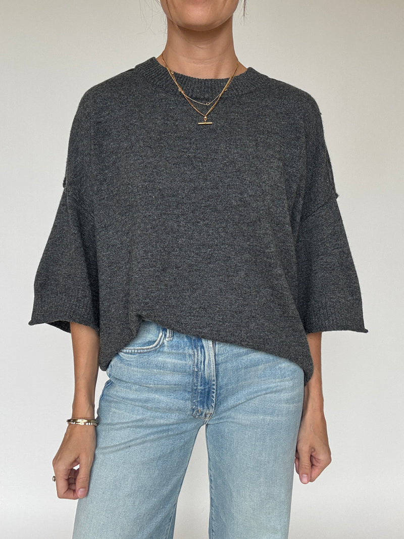 Carter Knit Top - Charcoal