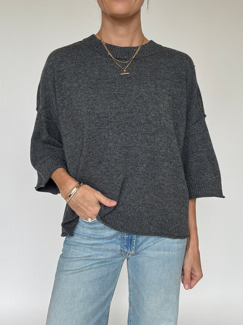 Carter Knit Top - Charcoal