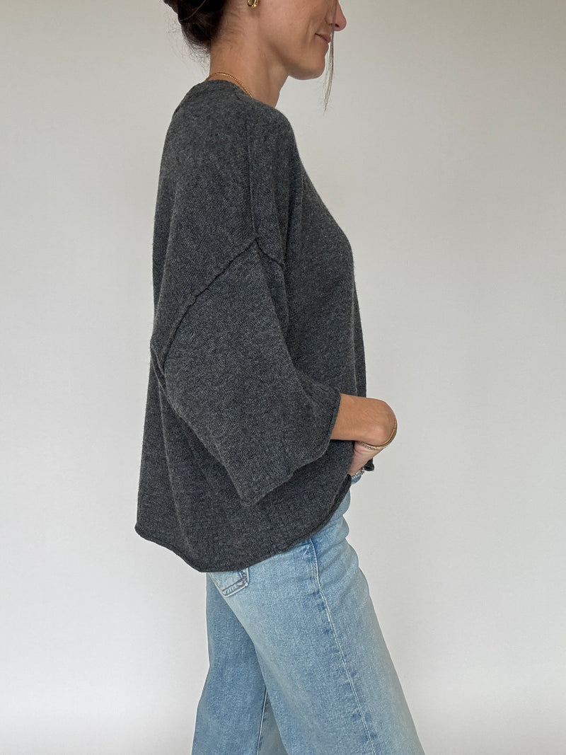 Carter Knit Top - Charcoal