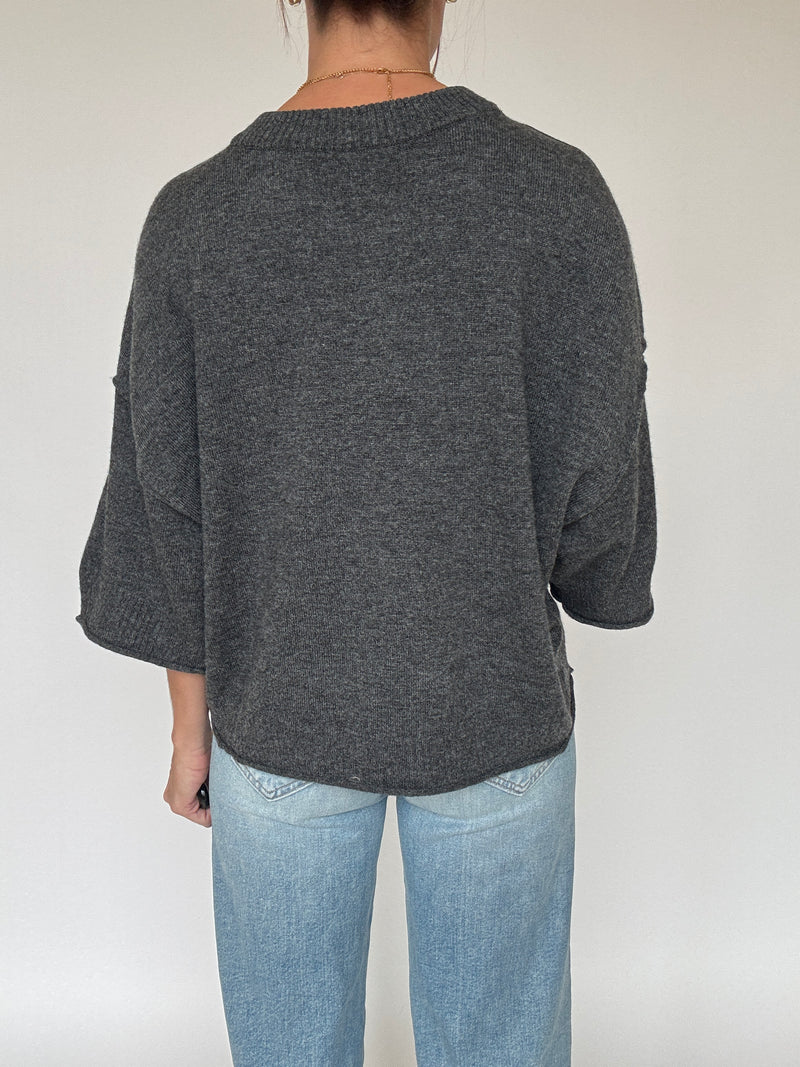 Carter Knit Top - Charcoal
