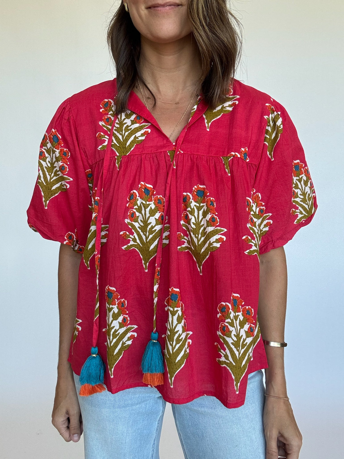 Maggie Floral Puff Sleeve Top | THML | FINAL SALE