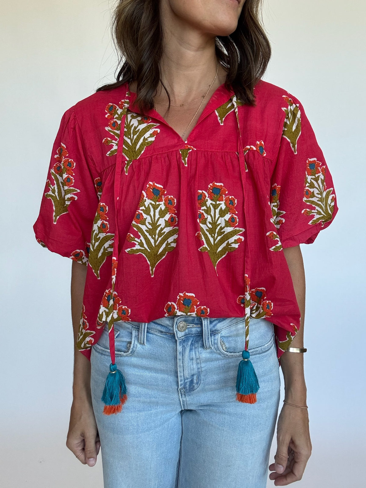Maggie Floral Puff Sleeve Top | THML | FINAL SALE