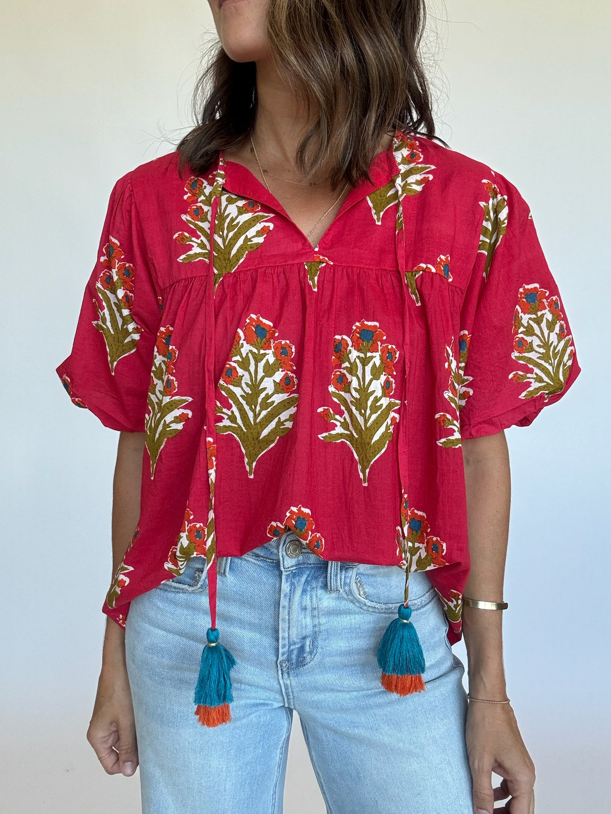 Maggie Floral Puff Sleeve Top | THML | FINAL SALE