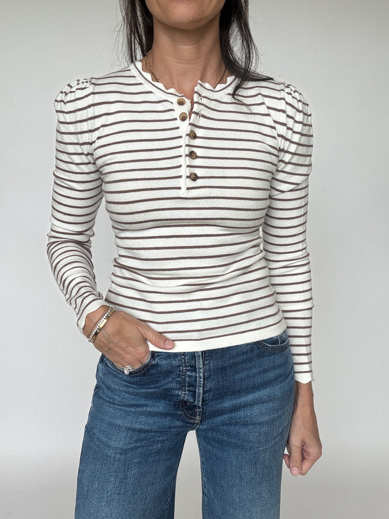 Margo Striped Henley Top