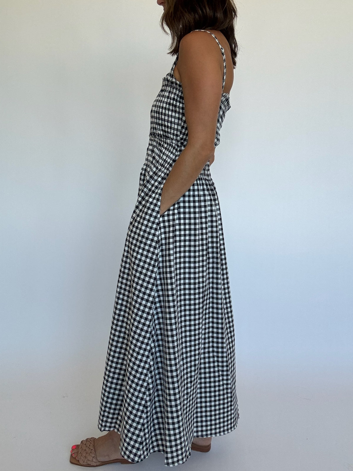 Gingham Smocked Bodice Maxi Dress | FINAL SALE