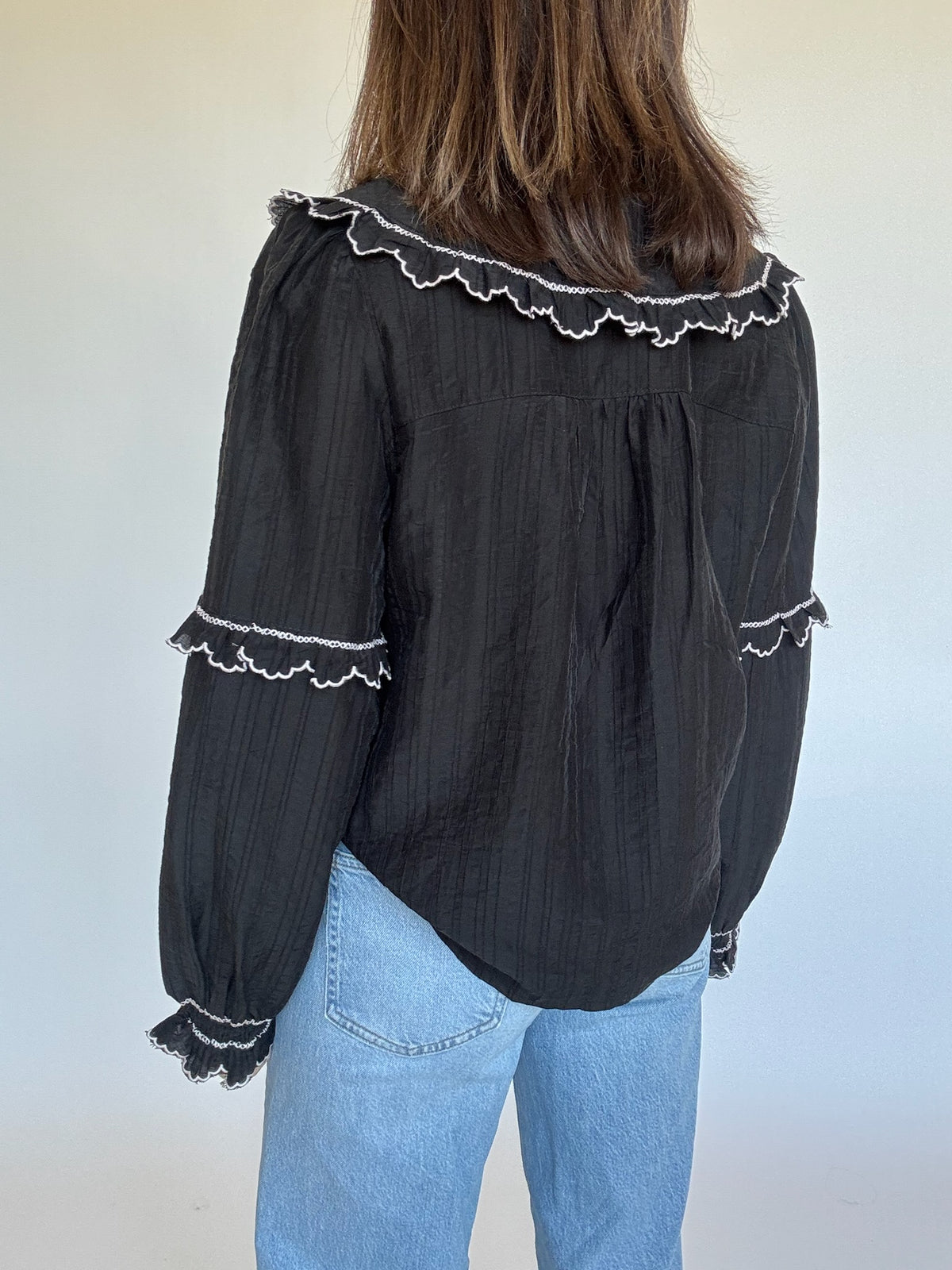 Rowan Embroidered Collared Blouse