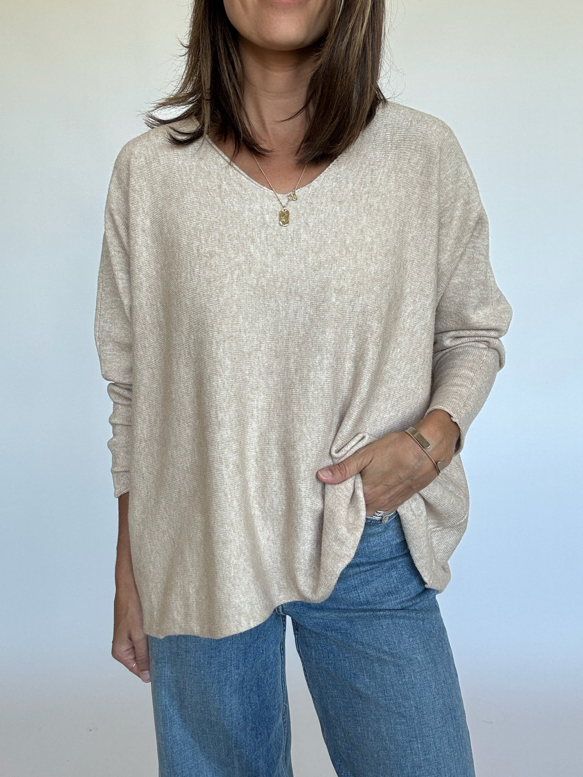 Hannah Oversized V-Neck Sweater