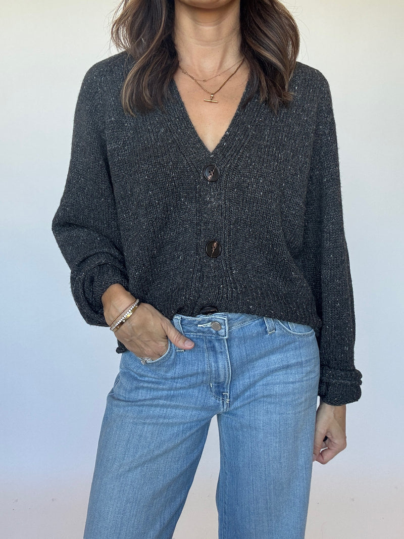 Charcoal Relaxed Cardigan