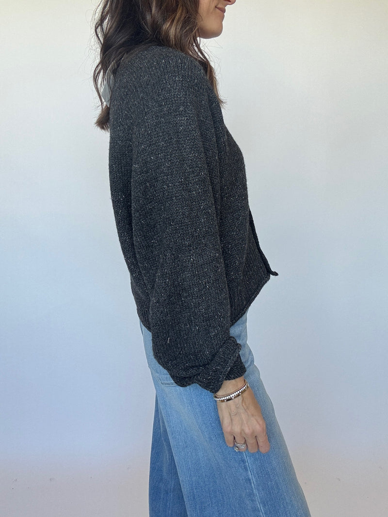Charcoal Relaxed Cardigan