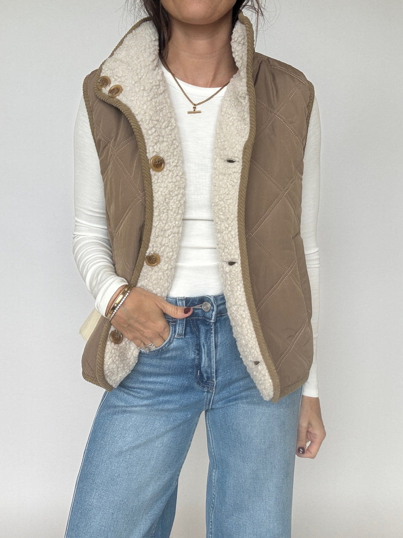Callie Reversible Sherpa Vest