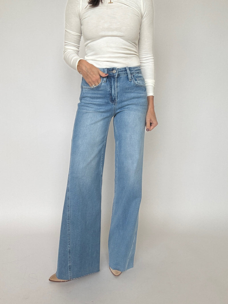 Twist Seam Wide Leg Jeans