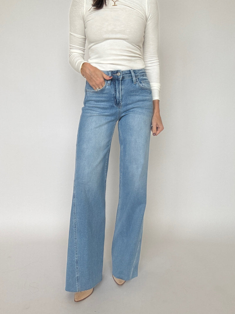 Twist Seam Wide Leg Jeans