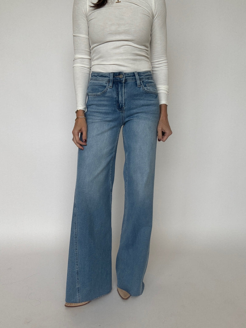 Twist Seam Wide Leg Jeans