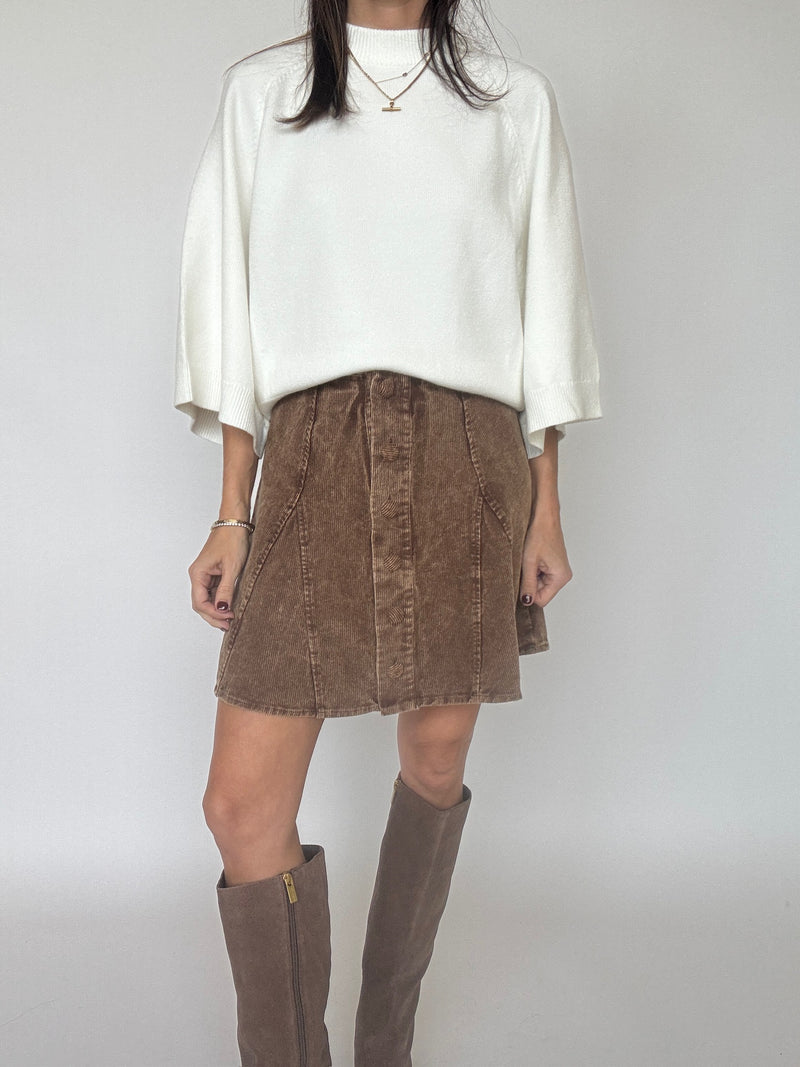 Bella Corduroy Flare Mini Skirt