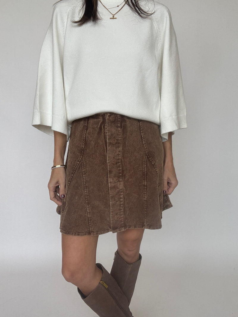 Bella Corduroy Flare Mini Skirt
