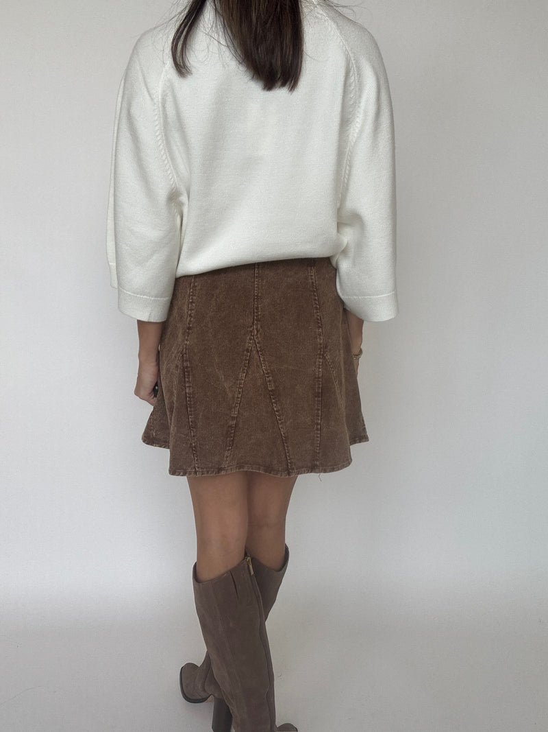 Bella Corduroy Flare Mini Skirt