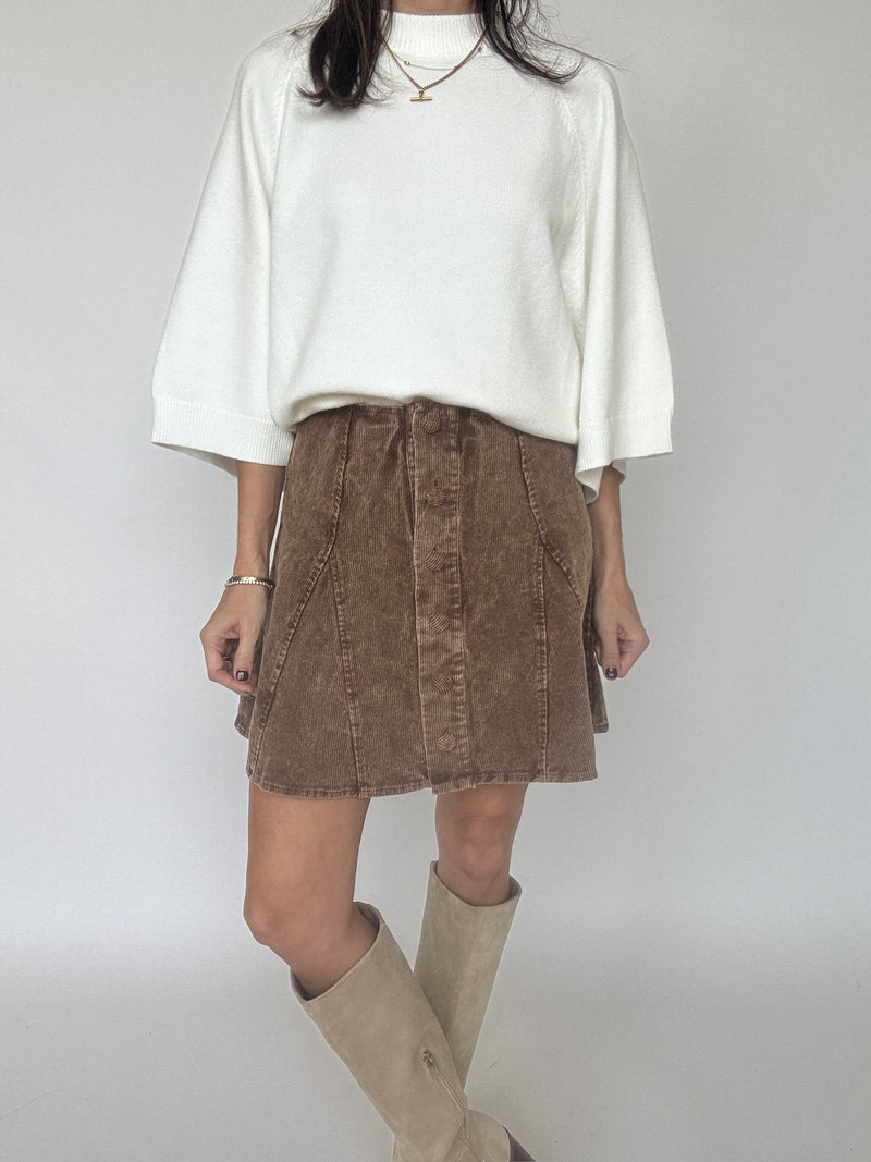 Bella Corduroy Flare Mini Skirt