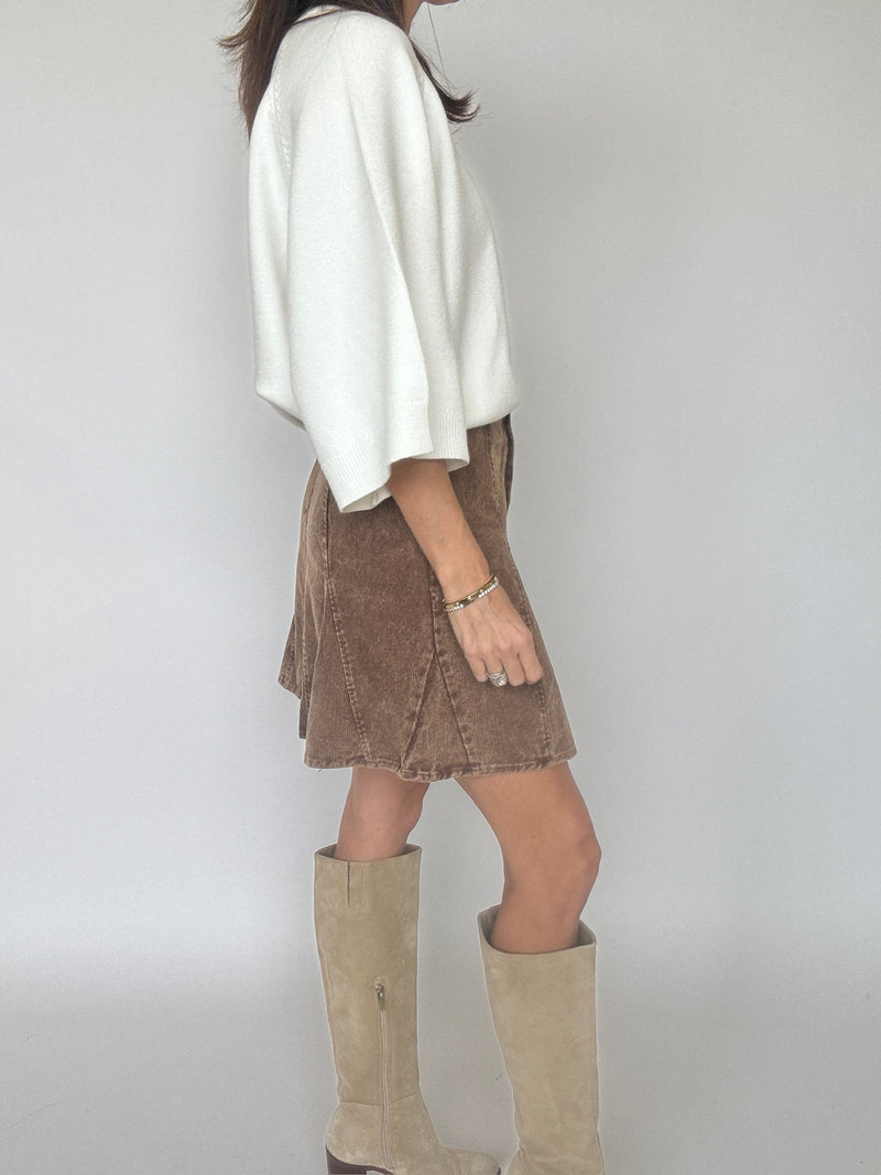 Bella Corduroy Flare Mini Skirt