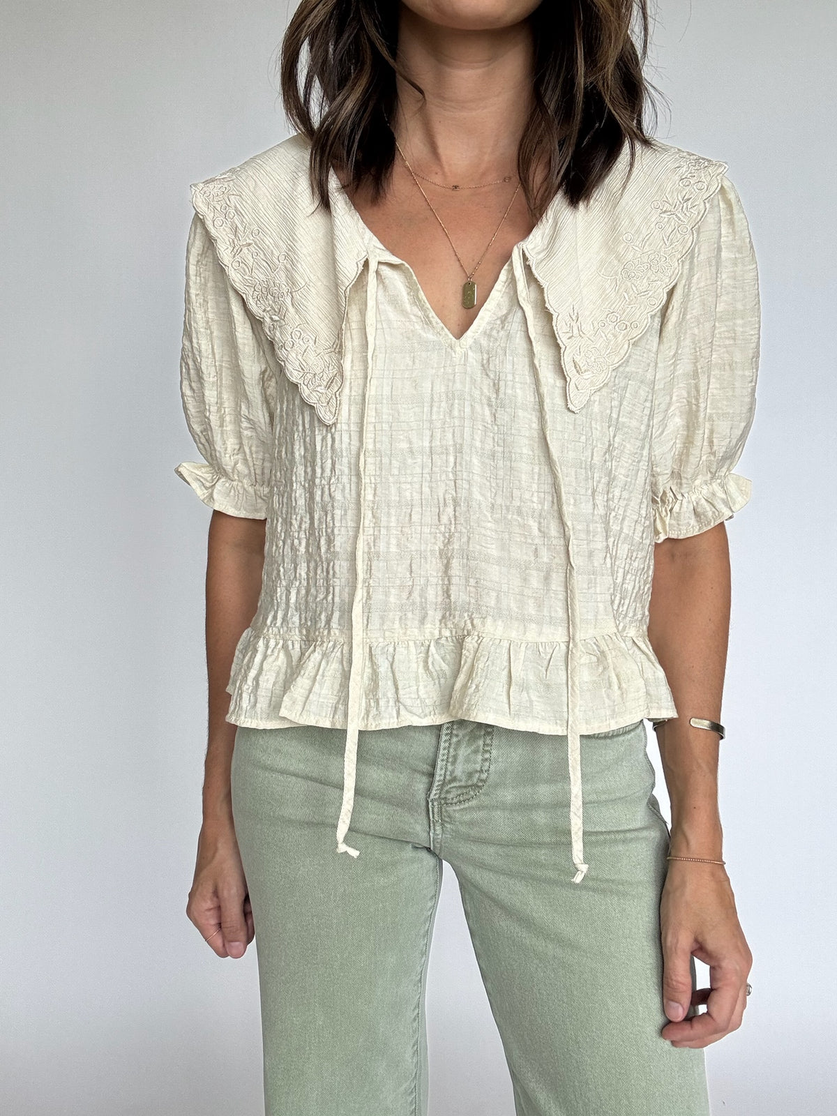 Fablewood Embroidered Collar Top | FINAL SALE
