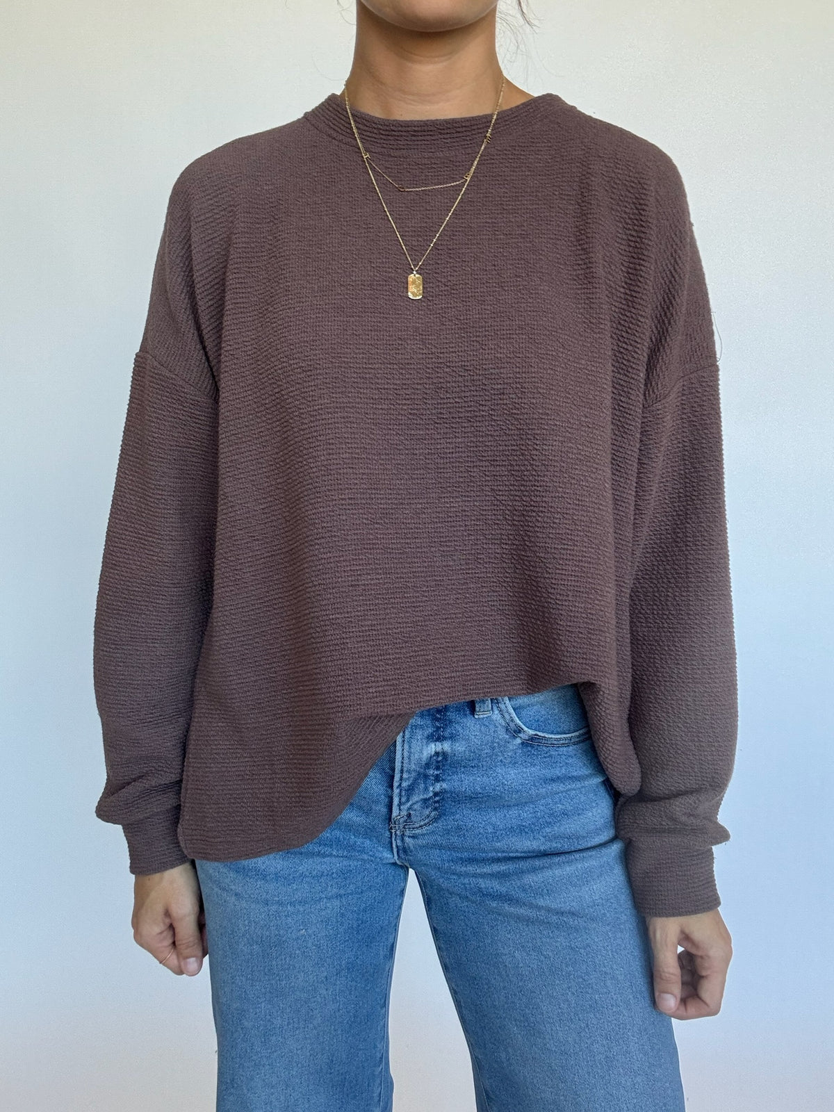 Brown Cloud Knit Sweater