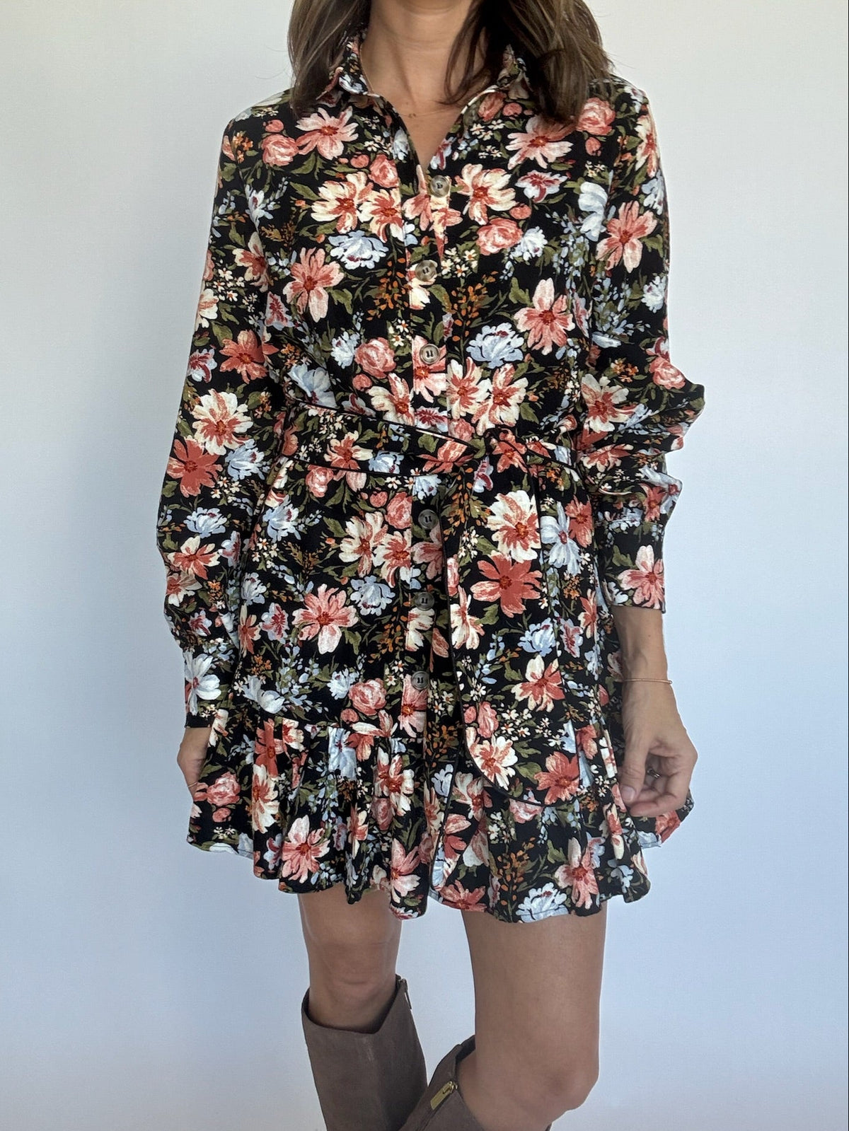 Kelsey Floral Belt Dress
