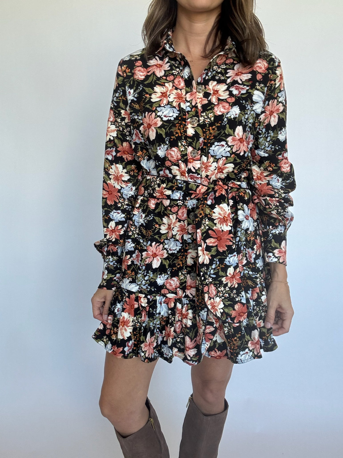 Kelsey Floral Belt Dress