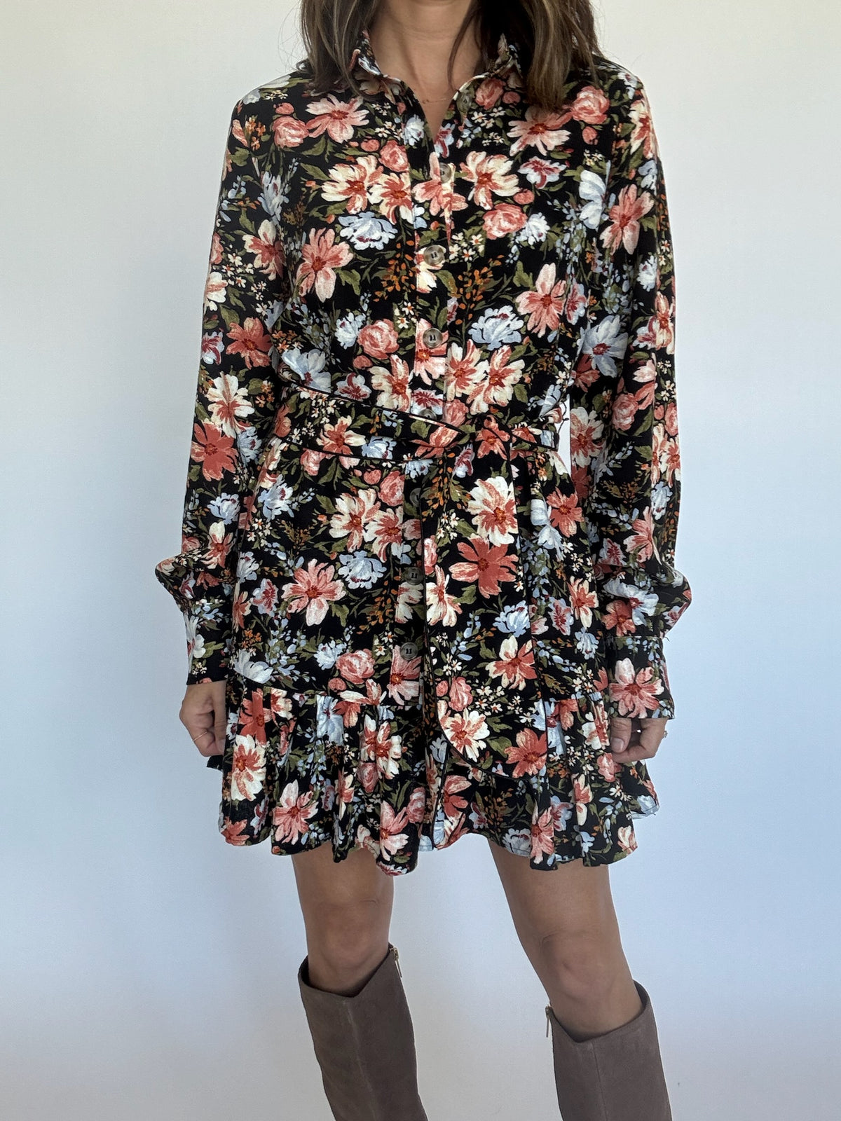 Kelsey Floral Belt Dress