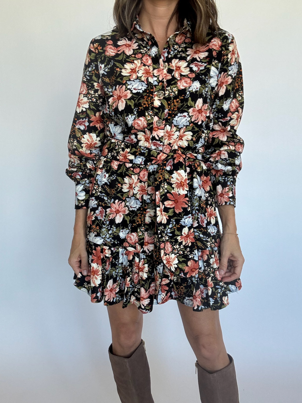 Kelsey Floral Belt Dress