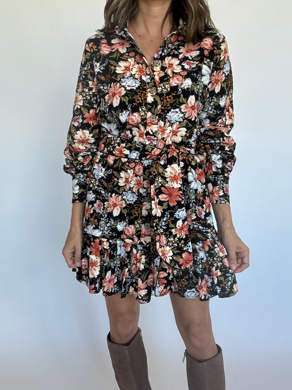 Kelsey Floral Belt Dress