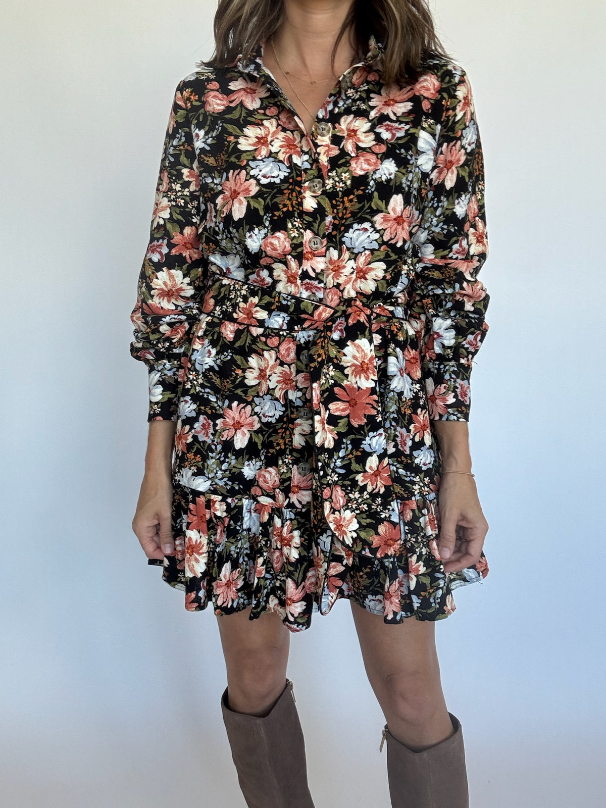 Kelsey Floral Belt Dress