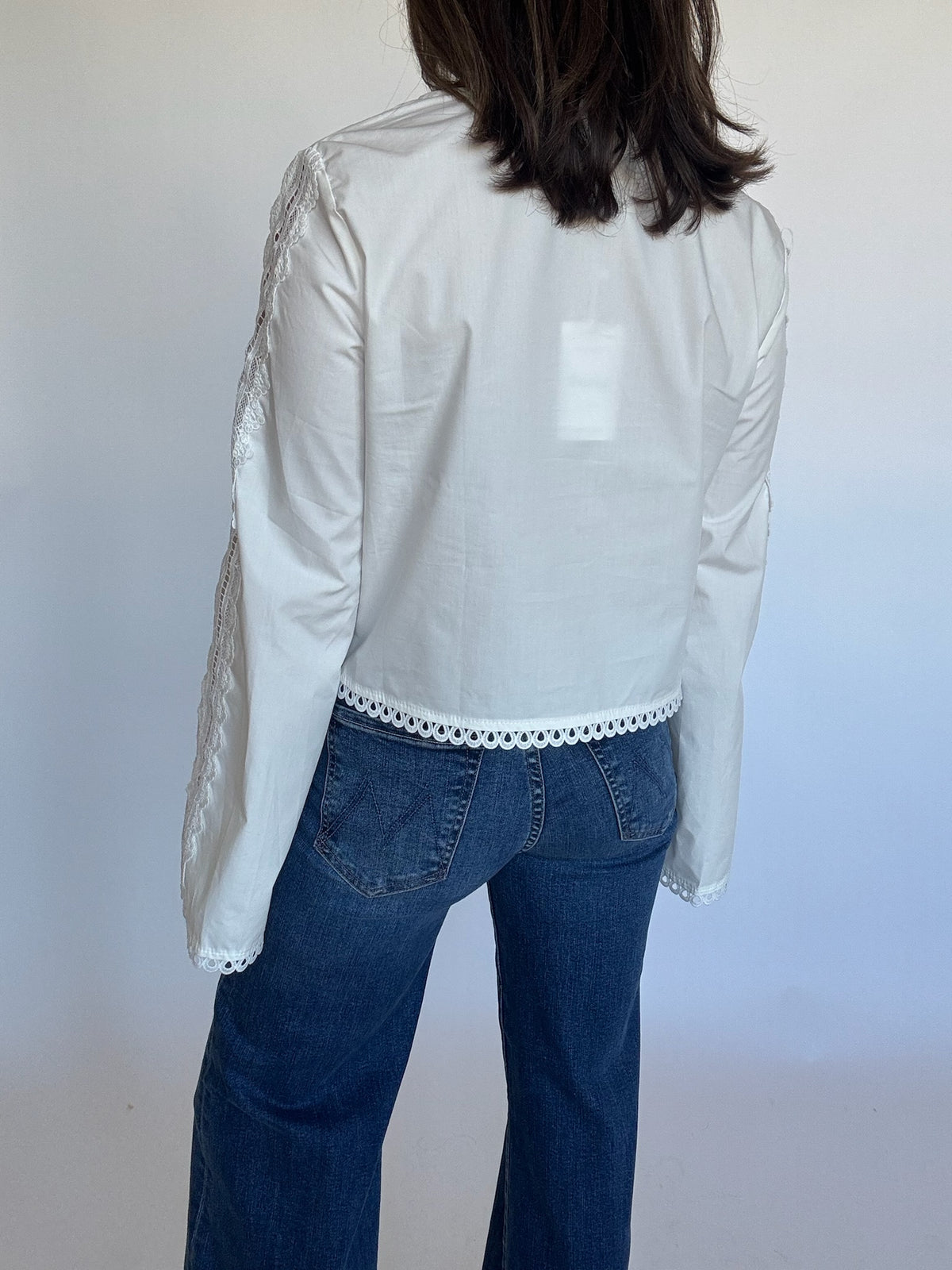 Eyelet Trim Blouse