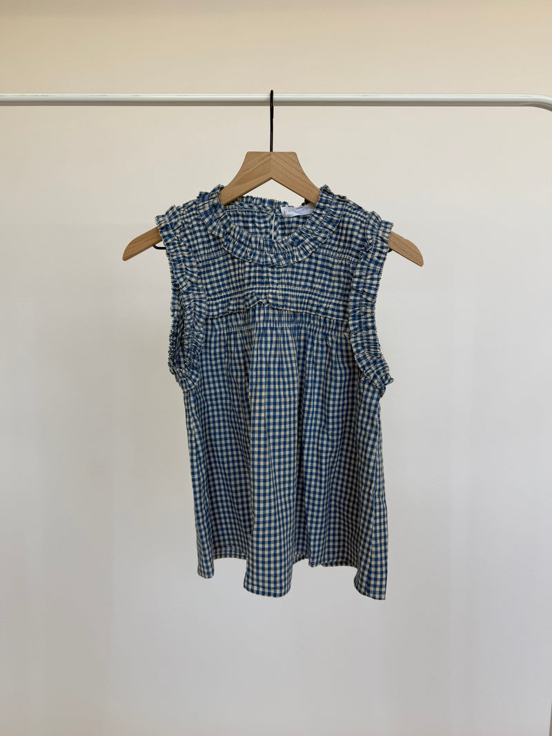 Blue Gingham Top Sample | Size Small | FINAL SALE