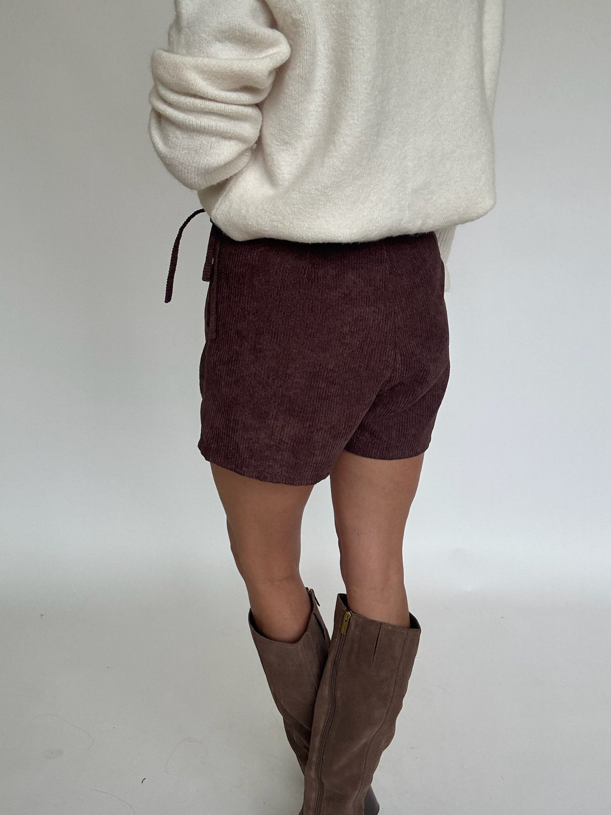 Brown Corduroy Wrap Skort