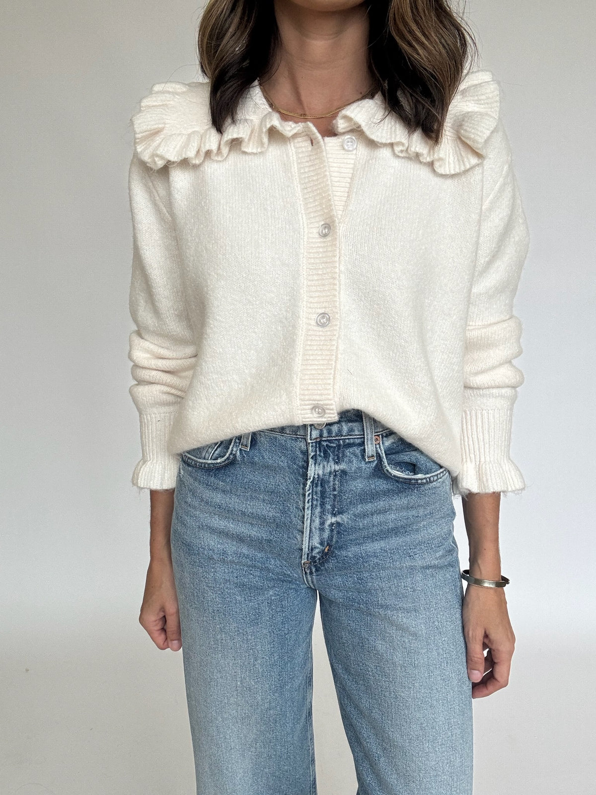 Ruffle Collar Cardigan